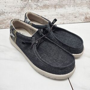 Hey Dude Wally Funk Camo Dark Grey Canvas Shoes Men Size 9